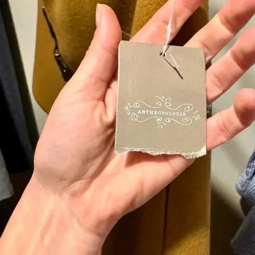 Meadow Rue A-Line Skirt Women's 2 Brown Wool Blend Layered Slit  Buckle Back Zip - Picture 3 of 4